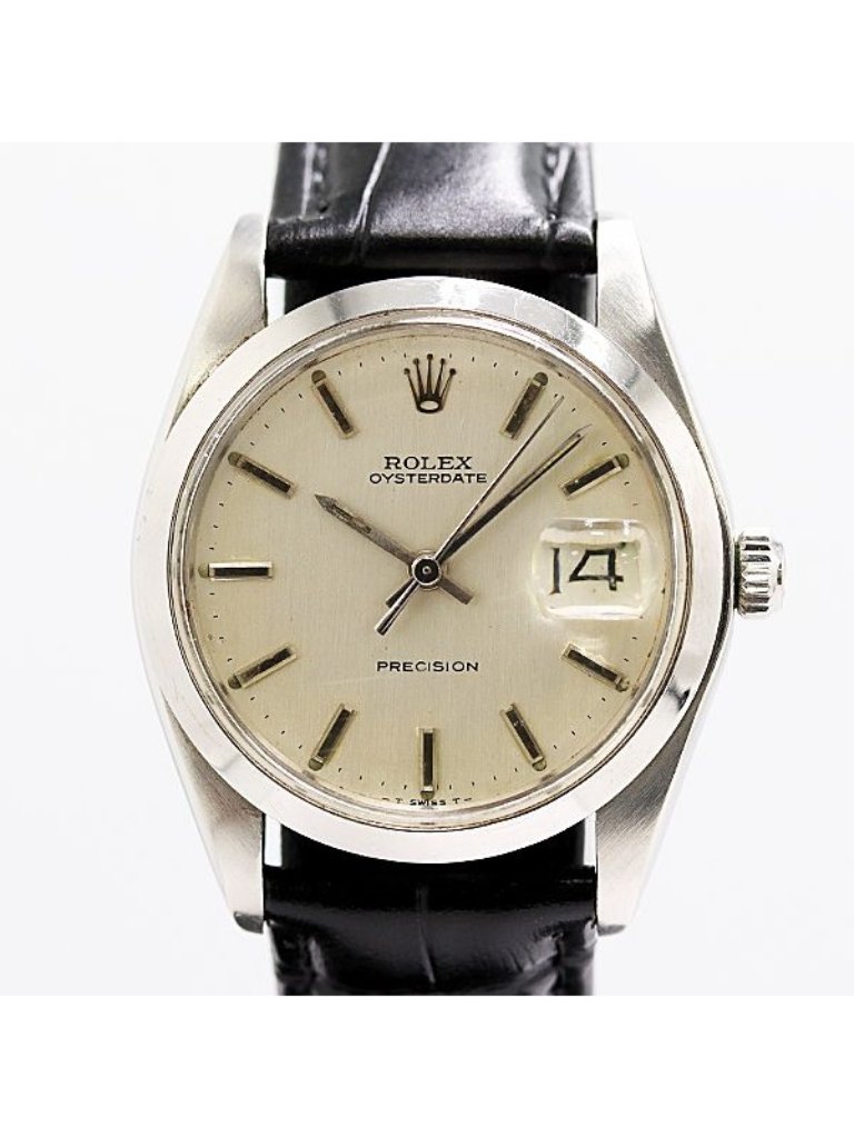 Rolex Oyster Precision Ss Manual Winding Silver Dial Watch